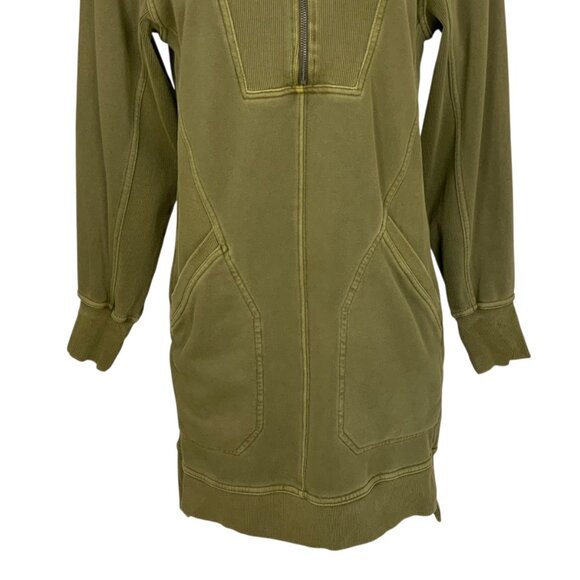 Anthropologie Daily Practice Meru Mini Dress S Moss Green Long Sleeve Athleisure - Picture 10 of 13